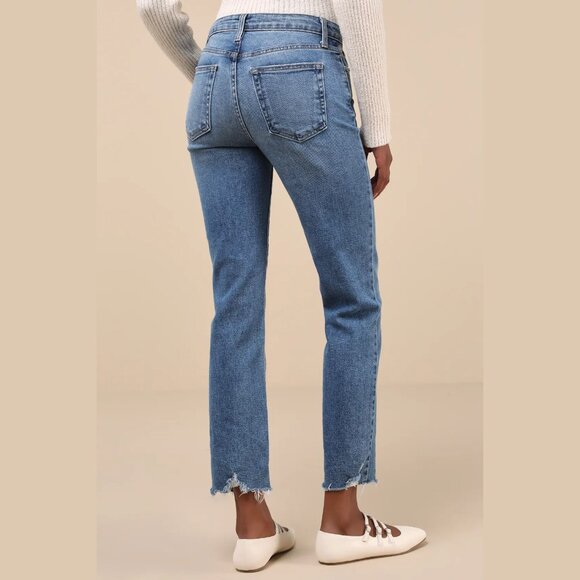 Just Black Denim - Roaming Wild Medium Wash High-Waisted Straight-Leg Jeans - Picture 2 of 5